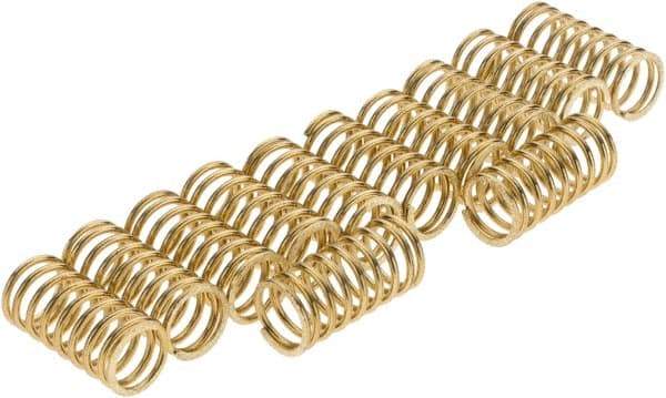 Value Collection - 3/8" OD, 0.042" Wire, Compression Spring - 7.4 Lb Spring Rating, Brass - Apex Tool & Supply
