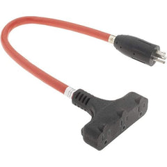 Value Collection - 2', 12/3 Gauge/Conductors, Orange Indoor & Outdoor Extension Cord - 15 Amps, 125 Volts, UL STW - Apex Tool & Supply