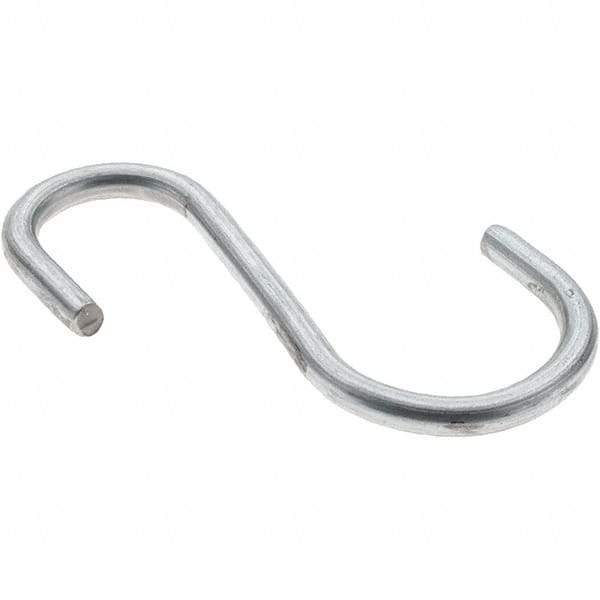 Value Collection - Trade Size 98, Carbon Steel Bright Zinc S-Hook - 0.187" Wire, 2-11/16" OAL - Apex Tool & Supply