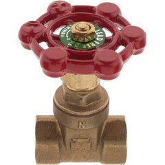 Value Collection - 1/4" Pipe, FNPT x FNPT Bronze Solid Wedge Gate Valve - 200 WOG, 125 WSP, For Use with Plumbing Application - Apex Tool & Supply