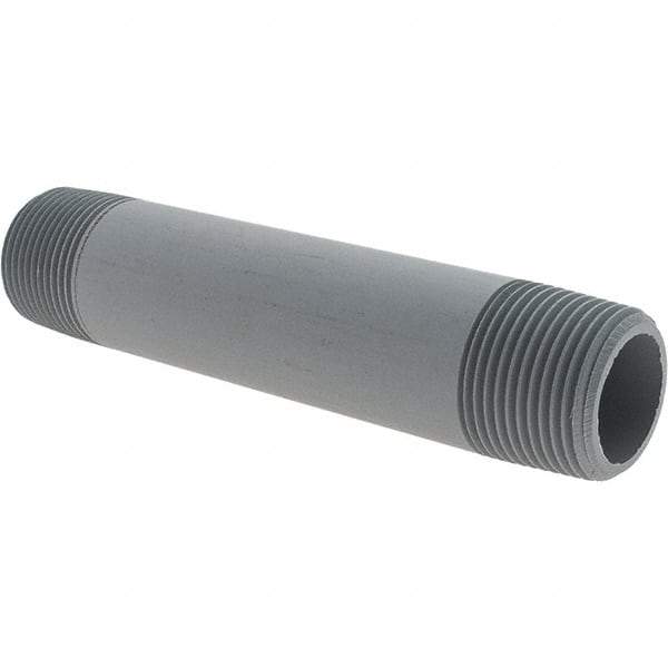 Value Collection - 1" Pipe, 6" Long CPVC Threaded Plastic Pipe Nipple - Gray - Apex Tool & Supply