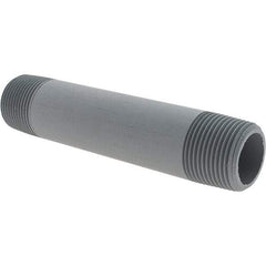 Value Collection - 1" Pipe, 6" Long CPVC Threaded Plastic Pipe Nipple - Gray - Apex Tool & Supply