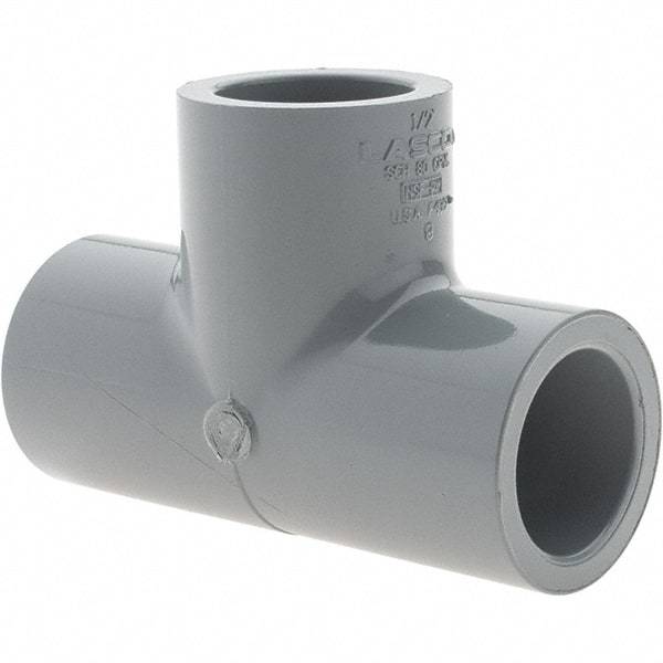 Value Collection - 1/2" CPVC Plastic Pipe Tee - Slip x Slip x Slip End Connections - Apex Tool & Supply