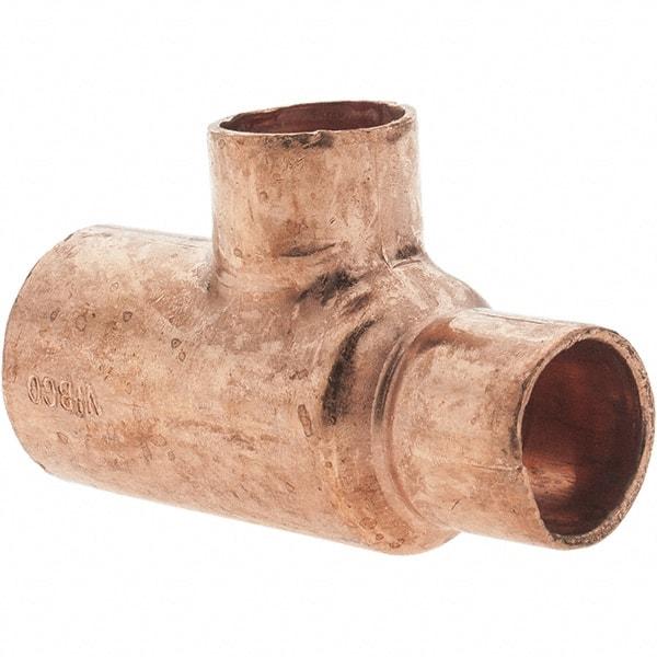 Value Collection - 3/4 x 1/2 x 1/2" Wrot Copper Pipe Reducing Tee - C x C x C - Apex Tool & Supply