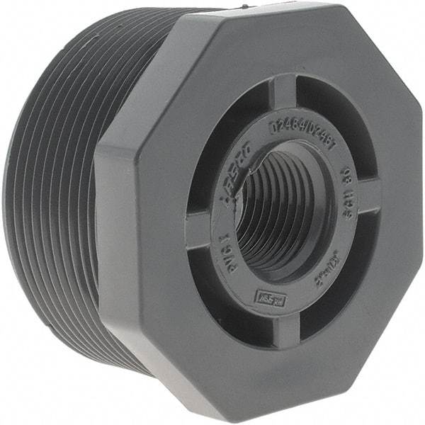 Value Collection - 2 x 1/2" PVC Plastic Pipe Reducer Bushing - MIPT x FIPT End Connections - Apex Tool & Supply
