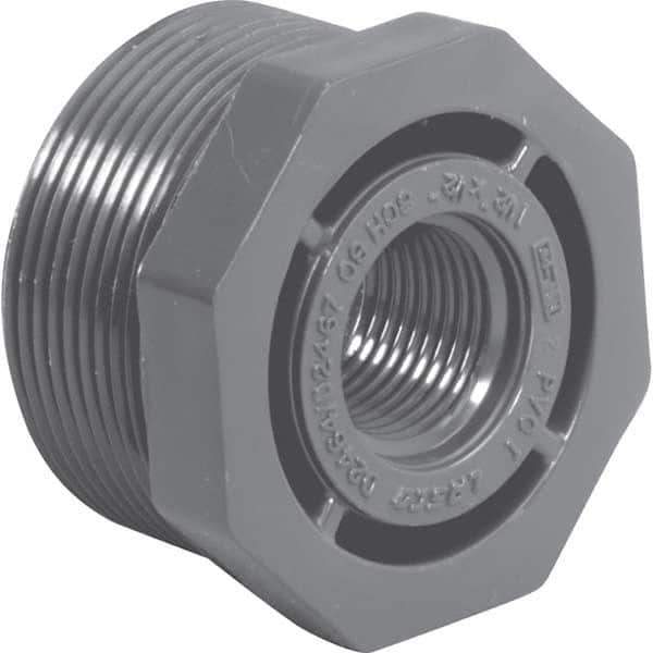 Value Collection - 1-1/2 x 1/2" PVC Plastic Pipe Bushing - MIPT x FIPT End Connections - Apex Tool & Supply