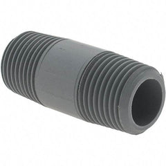 Value Collection - 1/2" Pipe, 2" Long CPVC Threaded Plastic Pipe Nipple - Gray - Apex Tool & Supply