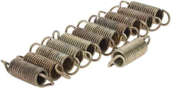 Value Collection - 19/64" OD, Steel Extension Spring - 3.8 Lb/In Rating - Apex Tool & Supply