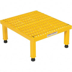 Vestil - 9" High x 19" Wide x 24" Deep, Yellow Step Stand - Steel, 500 Lb Capacity - Apex Tool & Supply