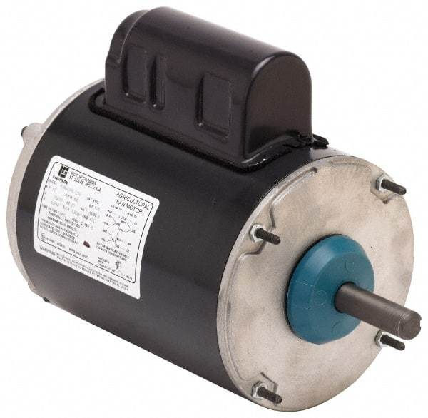 US Motors - 1/3 hp, TEAO Enclosure, Auto Thermal Protection, 1,075 RPM, 115 Volt, 60 Hz, Industrial Electric AC/DC Motor - Size 48 Frame, Stud Mount, 1 Speed, Ball Bearings, 5.2 Full Load Amps, B Class Insulation, CW Drive End - Apex Tool & Supply