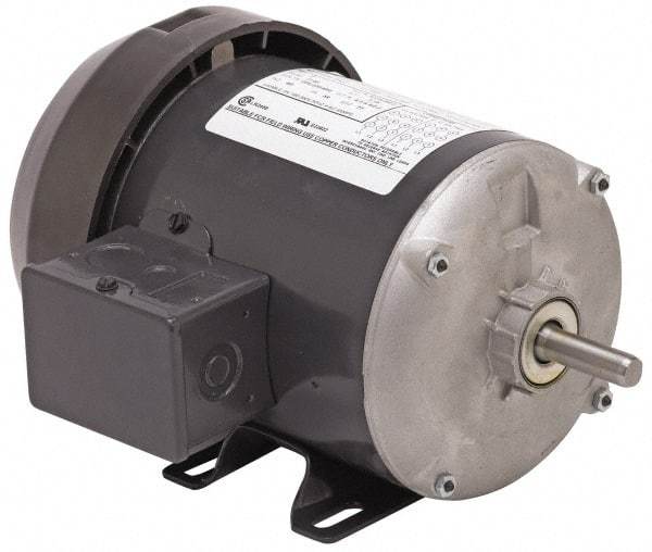 US Motors - 3/4 hp, TEFC Enclosure, No Thermal Protection, 1,425 RPM, 110/220 Volt, 50 Hz, Industrial Electric AC/DC Motor - Size 56 Frame, Rigid Mount, 1 Speed, Ball Bearings, 12.2/6.1 Full Load Amps, B Class Insulation, Reversible - Apex Tool & Supply