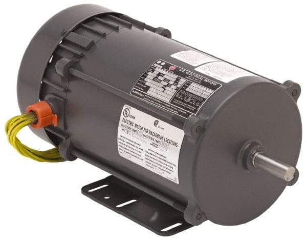 US Motors - TEFC Enclosure, Auto Thermal Protection, 3,450 RPM, 115/230 Volt, 60 Hz, Industrial Electric AC/DC Motor - Size 56 Frame, C-Face Mount, 1 Speed, Ball Bearings, 12.0/6.0 Full Load Amps, B Class Insulation, Reversible - Apex Tool & Supply