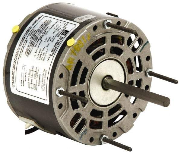 US Motors - 3/4 hp, OAO Enclosure, Auto Thermal Protection, 1,075 RPM, 208-230 Volt, 60 Hz, Industrial Electric AC/DC Motor - Size 48 Frame, Band/Hub/Stud Mount, 2 Speed, Sleeve Bearings, 5.5 Full Load Amps, B Class Insulation, Reversible - Apex Tool & Supply