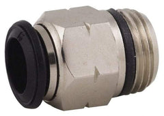 Alpha Technologies - 14mm Outside Diam, 3/8 Universal, Nickel Plated Brass Push-to-Connect Tube Male Connector - 250 Max psi, Tube to Universal Thread Connection, Buna O-Ring - Apex Tool & Supply