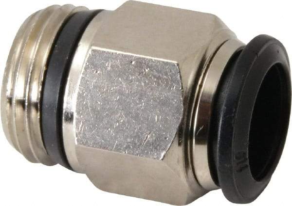 Alpha Technologies - 14mm Outside Diam, 1/2 Universal, Nickel Plated Brass Push-to-Connect Tube Male Connector - 250 Max psi, Tube to Universal Thread Connection, Buna O-Ring - Apex Tool & Supply