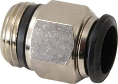 Alpha Technologies - 14mm Outside Diam, 1/2 Universal, Nickel Plated Brass Push-to-Connect Tube Male Connector - 250 Max psi, Tube to Universal Thread Connection, Buna O-Ring - Apex Tool & Supply