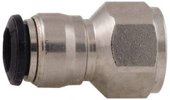 Alpha Technologies - 3mm Outside Diam, M5 Metric, Nickel Plated Brass Push-to-Connect Tube Female Connector - 250 Max psi, Tube to Female BSPP Connection, Buna O-Ring - Apex Tool & Supply