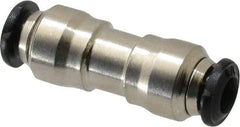 Alpha Technologies - 3mm Outside Diam, Nickel Plated Brass Push-to-Connect Tube Union - 250 Max psi, Tube to Tube Connection, Buna O-Ring - Apex Tool & Supply