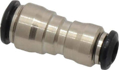 Alpha Technologies - 8 x 6mm Outside Diam, Nickel Plated Brass Push-to-Connect Tube Union - 250 Max psi, Tube to Tube Connection, Buna O-Ring - Apex Tool & Supply