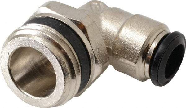 Alpha Technologies - 8mm Outside Diam, 1/2 Universal, Nickel Plated Brass Push-to-Connect Tube Male Swivel Elbow - 250 Max psi, Tube to Universal Thread Connection, Buna O-Ring - Apex Tool & Supply