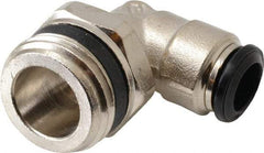 Alpha Technologies - 8mm Outside Diam, 1/2 Universal, Nickel Plated Brass Push-to-Connect Tube Male Swivel Elbow - 250 Max psi, Tube to Universal Thread Connection, Buna O-Ring - Apex Tool & Supply