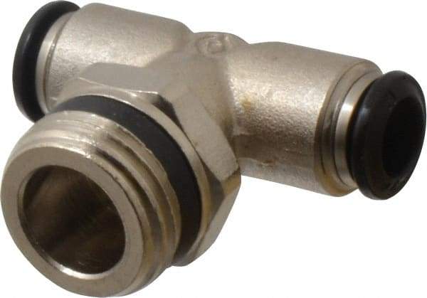Alpha Technologies - 8mm Outside Diam, 1/2 Universal, Nickel Plated Brass Push-to-Connect Tube Male Swivel Branch Tee - 250 Max psi, Tube to Universal Thread Connection, Buna O-Ring - Apex Tool & Supply