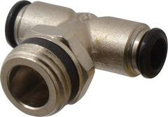 Alpha Technologies - 8mm Outside Diam, 1/2 Universal, Nickel Plated Brass Push-to-Connect Tube Male Swivel Branch Tee - 250 Max psi, Tube to Universal Thread Connection, Buna O-Ring - Apex Tool & Supply