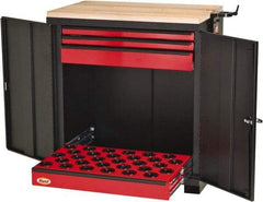 Huot - 4 Drawer NC/CNC Cabinet Modular Workstation - For Use HSK 100A, Holds 18 Tools, 34 Inches Wide x 39 Inches High x 23 Inches Deep, 285 Lbs. Load Capacity - Apex Tool & Supply
