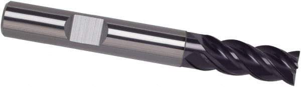 Guhring - 5/16", 13/16" LOC, 5/16" Shank Diam, 3-1/4" OAL, 4 Flute, Solid Carbide Square End Mill - Single End, FIREX Finish, Spiral Flute, 35/38° Helix, Centercutting, Right Hand Cut, Right Hand Flute, Series 4251 - Apex Tool & Supply