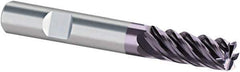 Guhring - 1/2", 5 Flute, Single End, Solid Carbide, Corner Chamfer End Mill - 4-1/2" OAL, 45° Helix, Right Hand Flute, 2" LOC, Right Hand Cut - Apex Tool & Supply