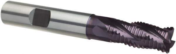 Guhring - 3/4", 2-1/4" LOC, 3/4" Shank Diam, 5" OAL, 4 Flute, Solid Carbide Square End Mill - Single End, FIREX Finish, Spiral Flute, 30/32° Helix, Centercutting, Right Hand Cut, Right Hand Flute, Series 4256 - Apex Tool & Supply