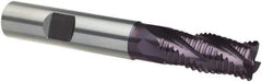 Guhring - 3/4", 2-1/4" LOC, 3/4" Shank Diam, 5" OAL, 4 Flute, Solid Carbide Square End Mill - Single End, FIREX Finish, Spiral Flute, 30/32° Helix, Centercutting, Right Hand Cut, Right Hand Flute, Series 4256 - Apex Tool & Supply
