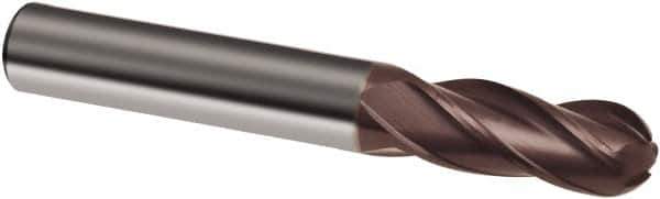Guhring - 25mm, 45mm LOC, 25mm Shank Diam, 121mm OAL, 4 Flute, Solid Carbide Square End Mill - Single End, Nano-A Finish, Spiral Flute, 36/38° Helix, Centercutting, Right Hand Cut, Right Hand Flute, Series 6707 - Apex Tool & Supply