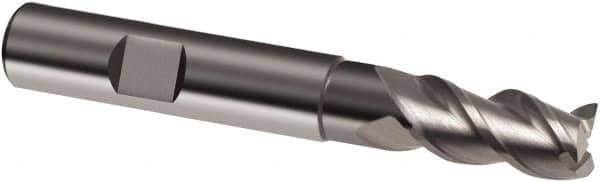 Guhring - 8mm, 16mm LOC, 8mm Shank Diam, 63mm OAL, 3 Flute, Solid Carbide Square End Mill - Single End, Uncoated, Spiral Flute, 39/40/41° Helix, Centercutting, Right Hand Cut, Right Hand Flute, Series 6702 - Apex Tool & Supply