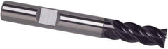 Guhring - 3/4", 3-1/8" LOC, 3/4" Shank Diam, 6" OAL, 4 Flute, Solid Carbide Square End Mill - Single End, FIREX Finish, Spiral Flute, 35/38° Helix, Centercutting, Right Hand Cut, Right Hand Flute, Series 4252 - Apex Tool & Supply