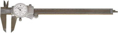 Mitutoyo - 0" to 8" Range, 0.001" Graduation, 1" per Revolution, Dial Caliper - White Face, Accurate to 0.1000", 50mm Jaw Length - Apex Tool & Supply