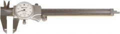 Mitutoyo - 0" to 6" Range, 0.001" Graduation, 1" per Revolution, Dial Caliper - White Face, Accurate to 0.1000", 40mm Jaw Length - Apex Tool & Supply