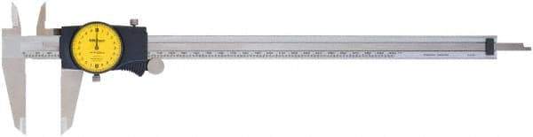 Mitutoyo - 0mm to 300mm Range, 0.02 mm Graduation, 1mm per Revolution, Dial Caliper - White Face, Accurate to 0.04mm, 50mm Jaw Length - Apex Tool & Supply