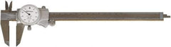 Mitutoyo - 0" to 8" Range, 0.001" Graduation, 1" per Revolution, Dial Caliper - White Face, Accurate to 0.1000", 50mm Jaw Length - Apex Tool & Supply