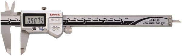 Mitutoyo - 0 to 150mm Range, 0.01mm Resolution, IP67 Electronic Caliper - 0.001" Accuracy, SPC Output - Apex Tool & Supply