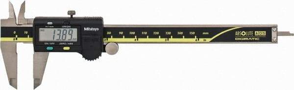 Mitutoyo - 0 to 150mm Range, 0.01mm Resolution, Electronic Caliper - 0.001" Accuracy - Apex Tool & Supply
