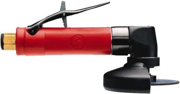 Chicago Pneumatic - 4" Wheel Diam, 13,500 RPM, Pneumatic Angle & Disc Grinder - 3/8-24 Spindle, 17.6 CFM, Rear Exhaust - Apex Tool & Supply