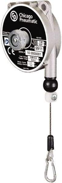 Chicago Pneumatic - 2.2 Lb Load Capacity, 5.2' Travel Distance, Tool Balancer - Stainless Steel Cable, Aluminum Housing, Tension Adjustment, Locking Mechanism - Apex Tool & Supply