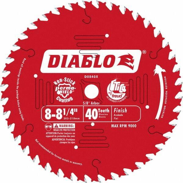 Freud - 8-1/4" Diam, 5/8" Arbor Hole Diam, 24 Tooth Wet & Dry Cut Saw Blade - Carbide-Tipped, Standard Round Arbor - Apex Tool & Supply