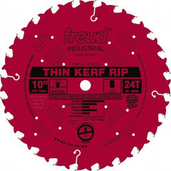 Freud - 10" Diam, 5/8" Arbor Hole Diam, 24 Tooth Wet & Dry Cut Saw Blade - Carbide-Tipped, Standard Round Arbor - Apex Tool & Supply