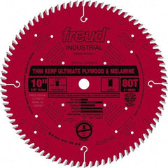 Freud - 10" Diam, 5/8" Arbor Hole Diam, 80 Tooth Wet & Dry Cut Saw Blade - Carbide-Tipped, Standard Round Arbor - Apex Tool & Supply