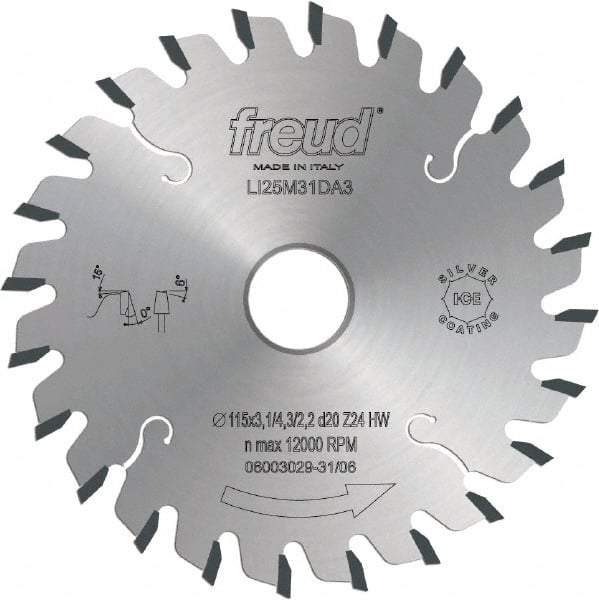 Freud - 180mm Diam, 45mm Arbor Hole Diam, 36 Tooth Wet & Dry Cut Saw Blade - Carbide-Tipped, Standard Round Arbor - Apex Tool & Supply