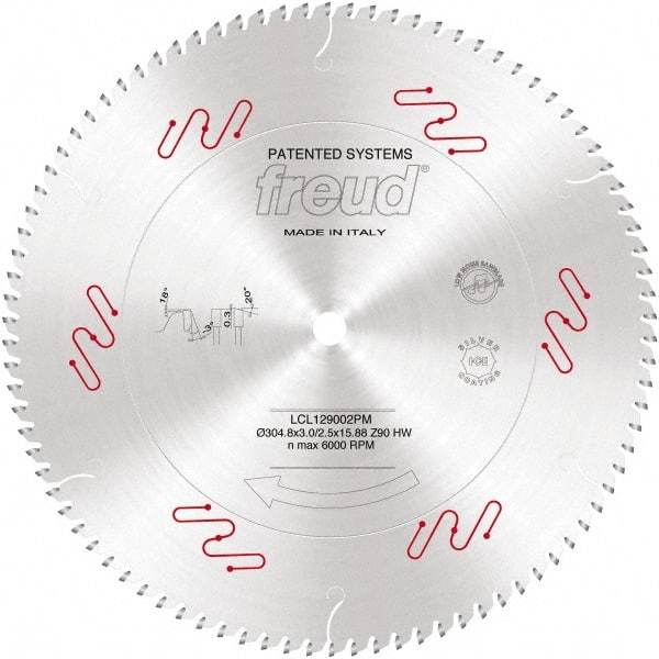 Freud - 305mm Diam, 3-1/8" Arbor Hole Diam, 36 Tooth Wet & Dry Cut Saw Blade - Carbide-Tipped, Standard Round Arbor - Apex Tool & Supply