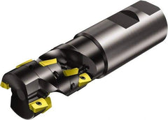 Sandvik Coromant - 1-1/2" Cut Diam, 2.13" Max Depth of Cut, 1-1/2" Shank Diam, 5.418" OAL, Indexable Square Shoulder End Mill - Multiple Insert Styles, Weldon Shank, 90° Lead Angle, Series CoroMill 390 - Apex Tool & Supply