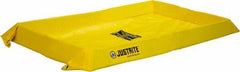 Justrite - 60 Gal Low Wall Berm - 4" High x 4' Wide x 6" Long - Apex Tool & Supply